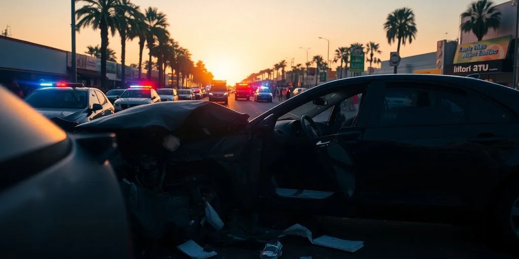 Car crash on busy Las Olas Boulevard, Fort Lauderdale.