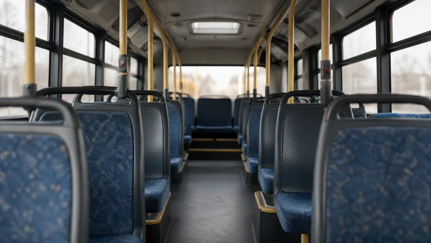 Un autobús del condado en el tráfico