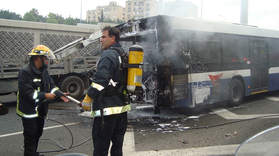 Bus and SUV Crash