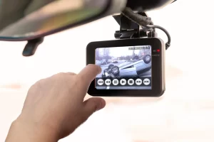 ALT="Dash cam in vehicle to record evidence in car accident for Florida car accident lawyer"